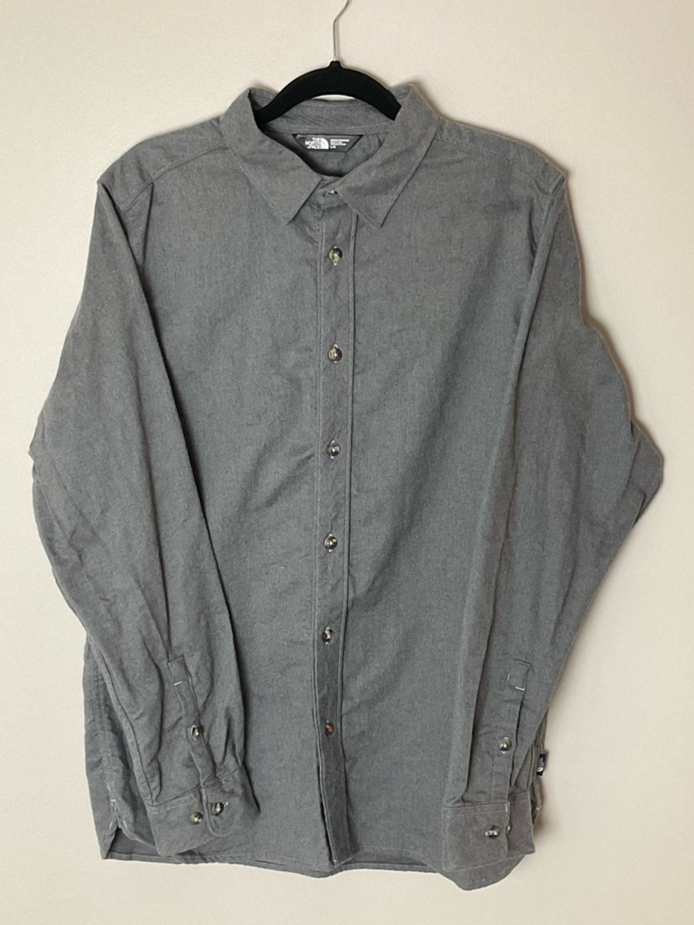 The North Face Men’s Gray Flannel Button-Down Shirt Gorpcore Outdoors Utility L - Picture 2 of 12